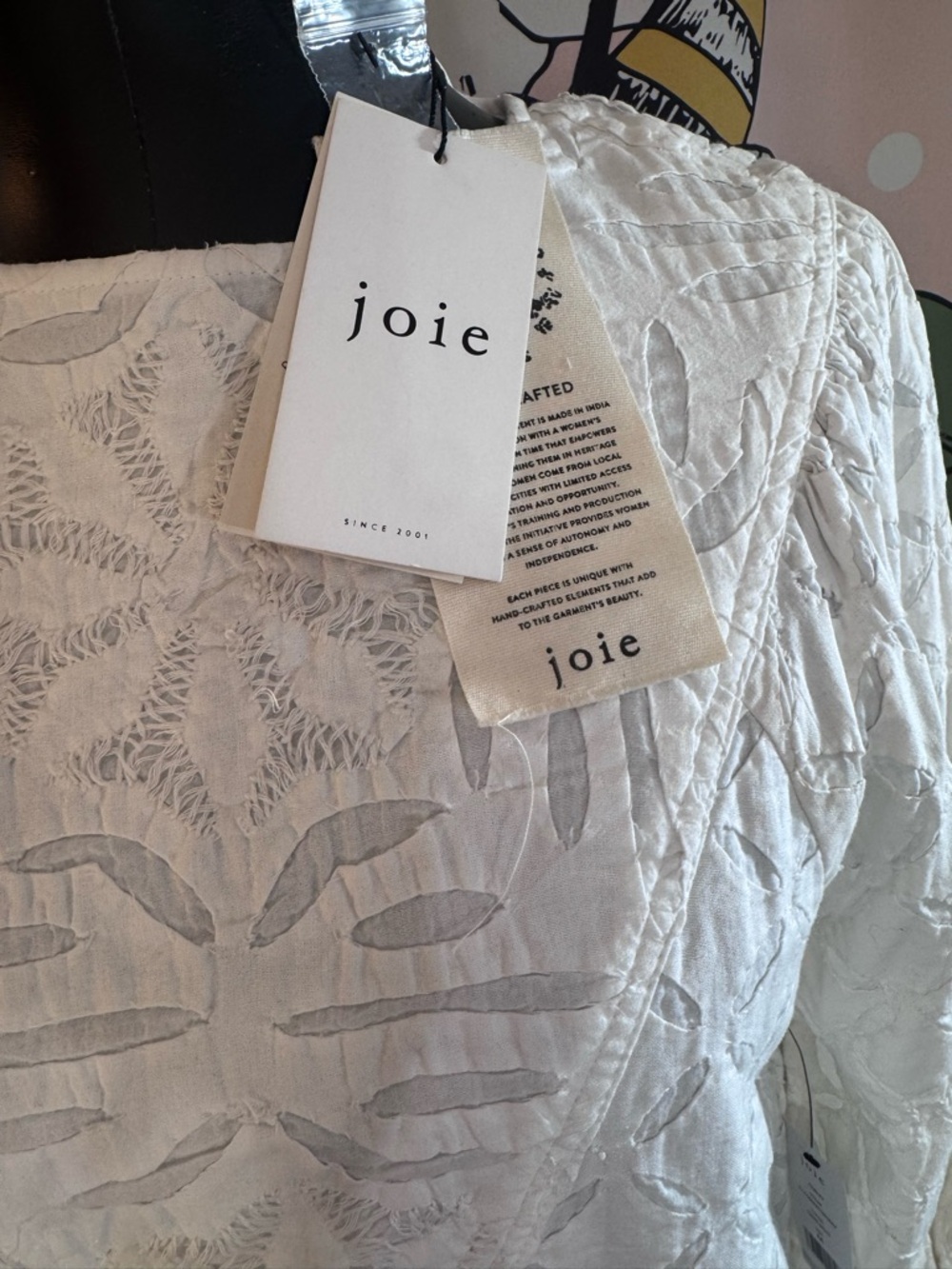 NWT Joie Corley Geometric Lace Shift Dress - Size Medium $348 - Picture 7 of 11